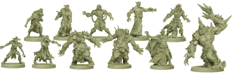 Zombicide: Green Horde Miniatures Game Set Example Figures