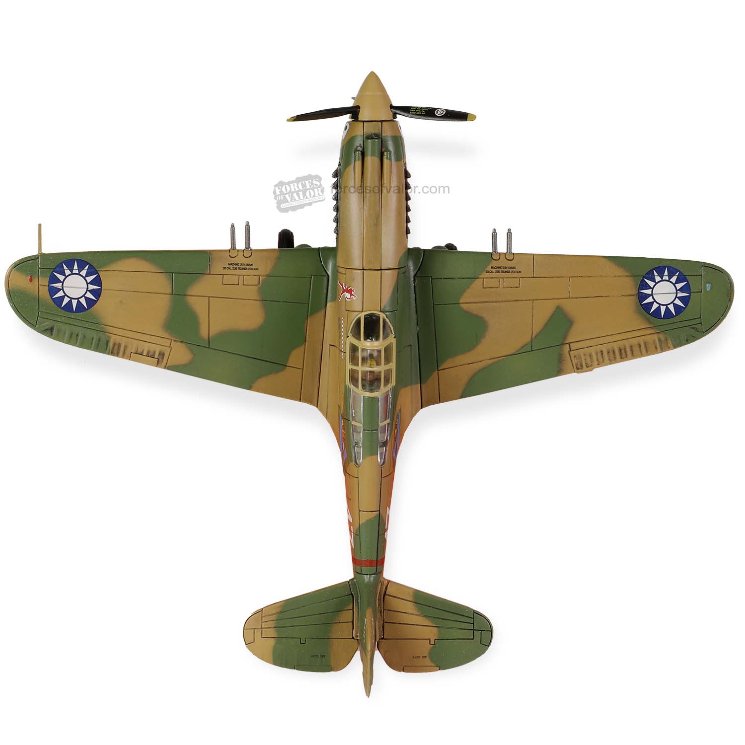 Curtiss P-40B / Tomahawk 81A-2 3rd Pursuit Squadron AVG “Flying Tigers” China 1942, 1:72 Scale Model Top View