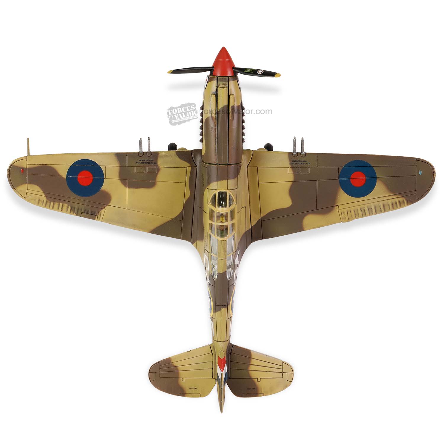 Curtiss P-40B / Tomahawk Mk IIB No.112 Squadron. RAF North Africa 1941, 1:72 Scale Model Top View