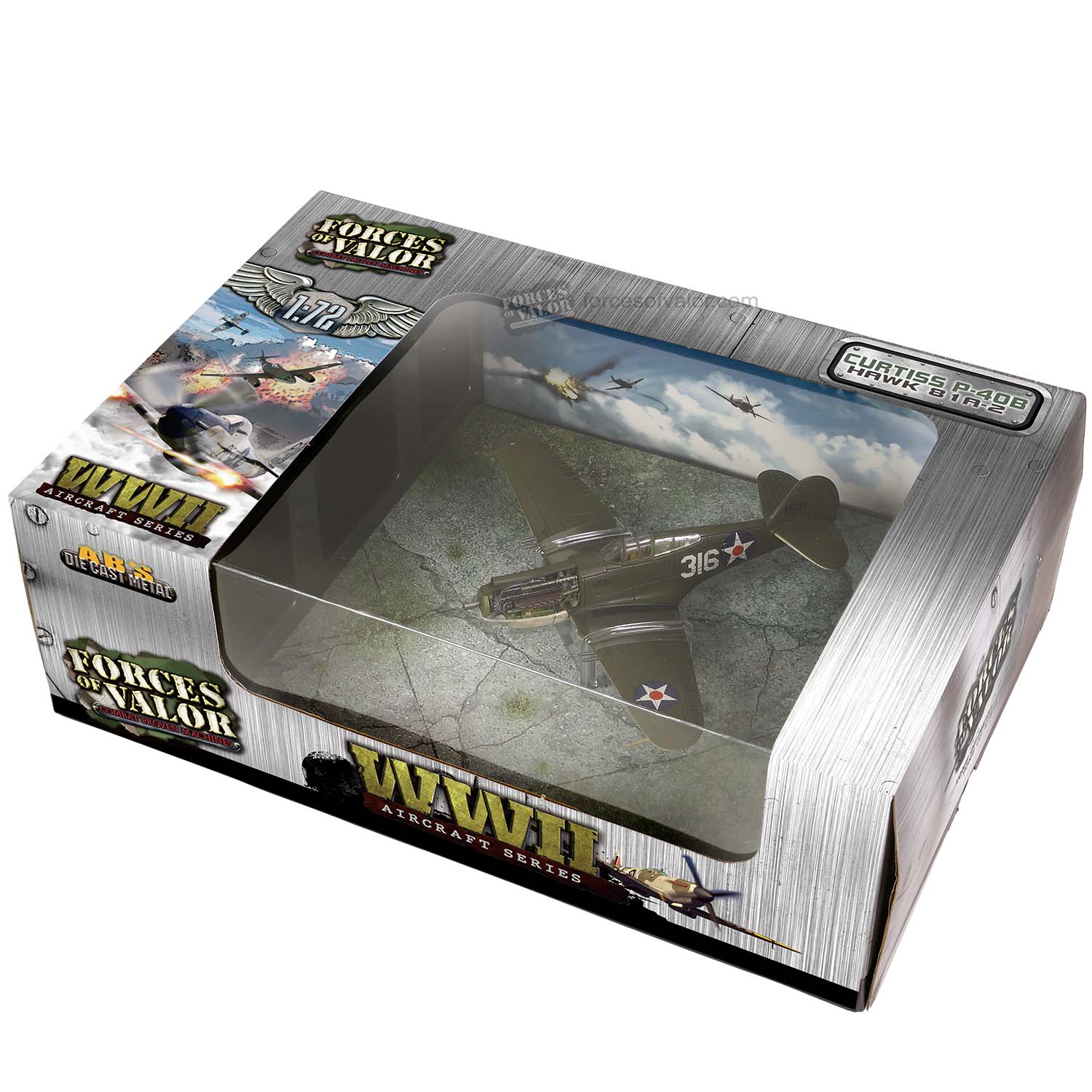 Curtiss P-40B Warhawk 47th Pursuit Squadron, Pearl Harbor 1941, 1:72 Scale Model Packaging