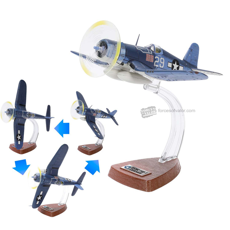 Vought F4U-1 Corsair VF-17 “Jolly Rogers” USN 1944, 1:72 Scale Model Display Stand Options