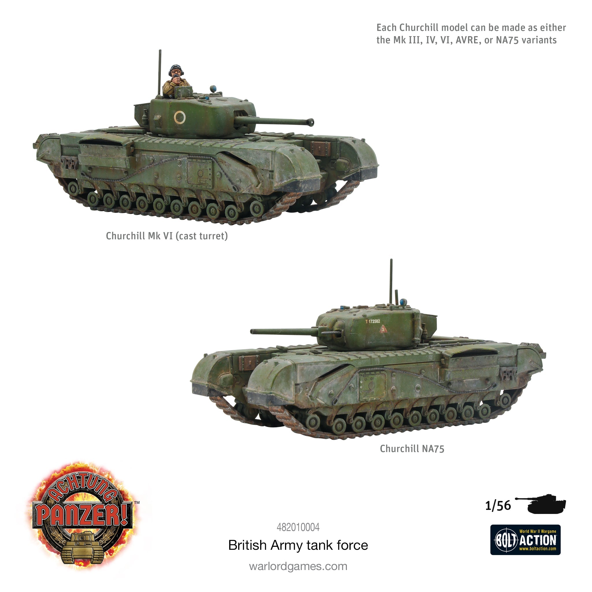 Bolt Action Achtung Panzer! British Tank Force Churchill Tank Variants