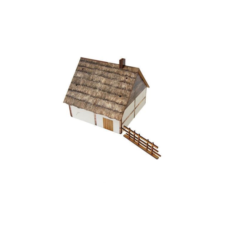 Age of SAGA Medieval Dwelling 28 mm Scale Miniature Game Scenery Left Front View