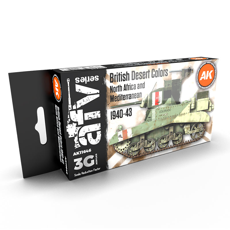 AK Interactive British Desert Colors North Africa and Mediterranean 1940-43 set box from the 3rd Gen AFV Series