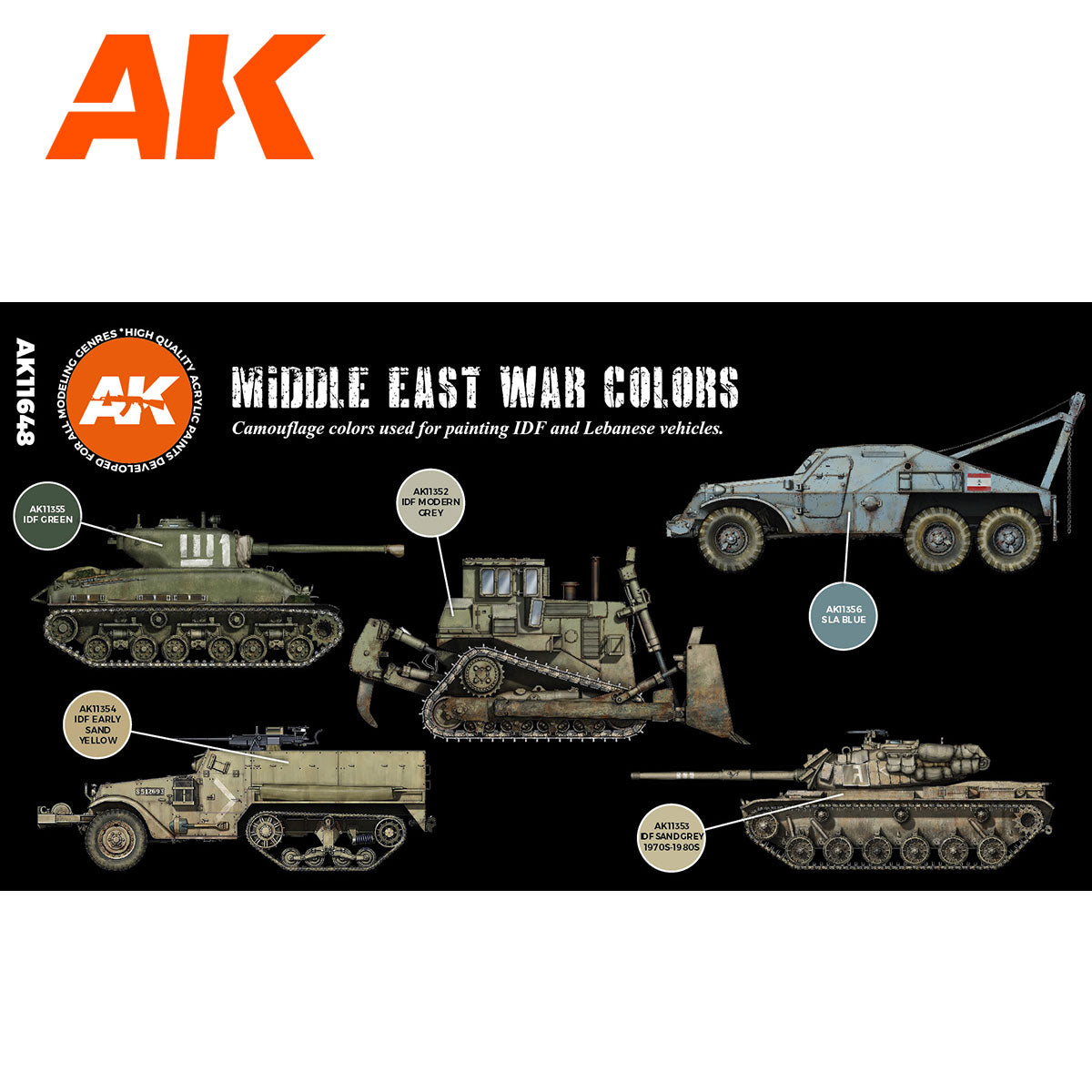 AK Interactive 3rd Generation AFV Series: Middle East War Colors Set (AK11648) – 6 x 17ml
