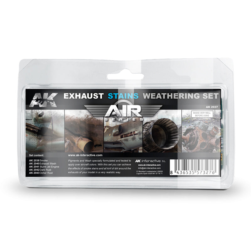 AK Interactive Air Series: Exhaust Stains Weathering Set (AK2037) – 35ml