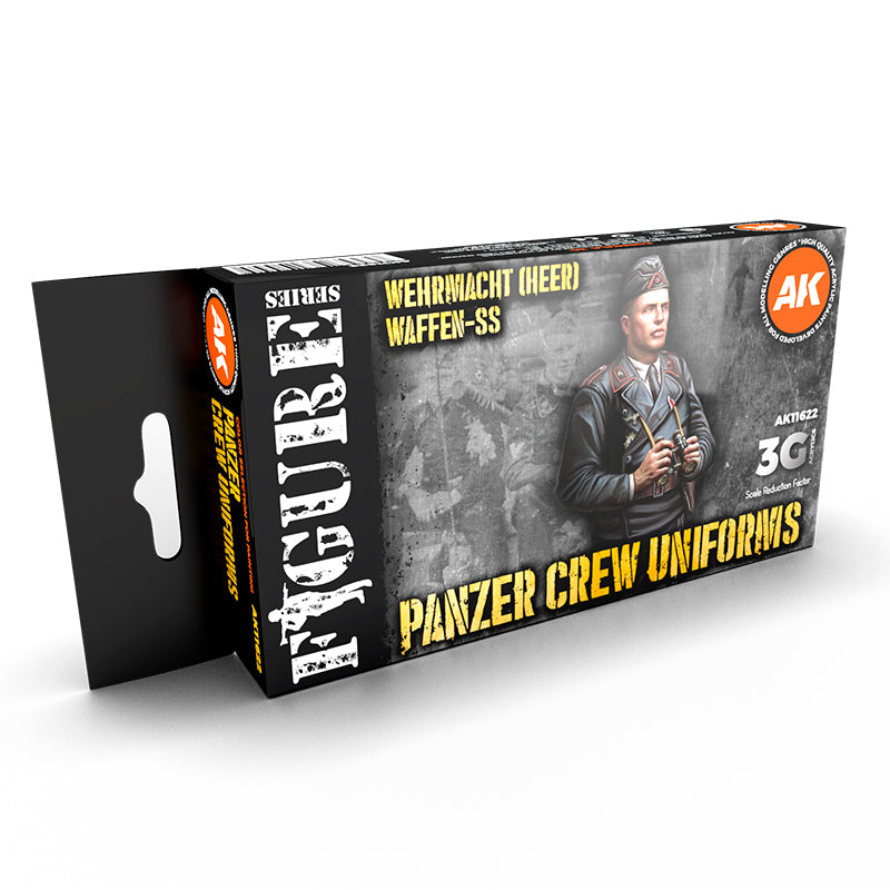 AK Interactive Panzer Crew Uniforms set box from the 3rd Gen Figures Series for Wehrmacht and Waffen SS models.