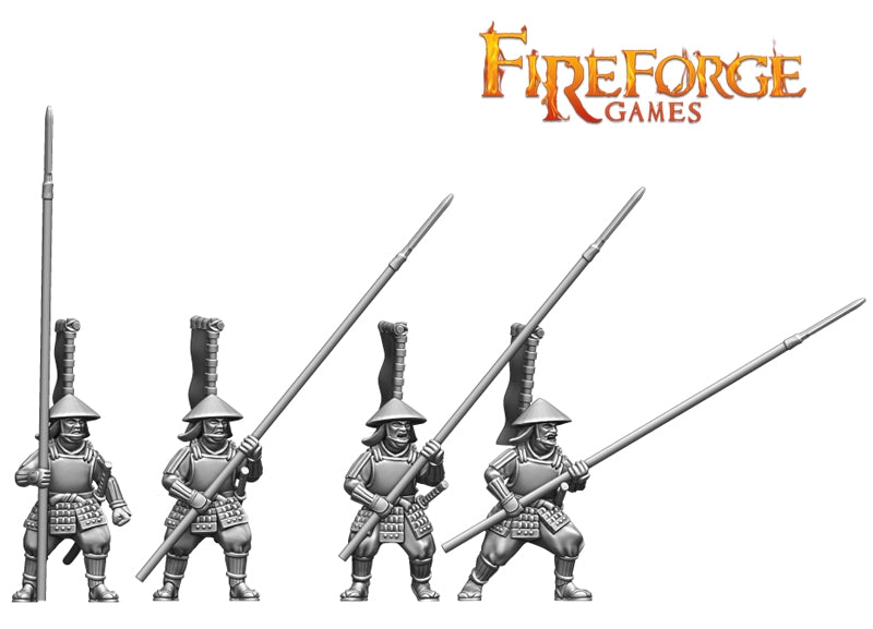 Ashigaru Warriors, 28mm Model Figures Example Poses 1