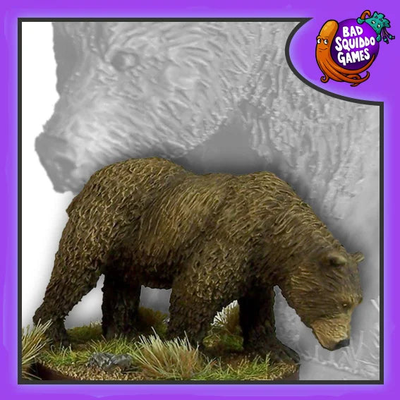 Bad Squiddo 28mm Barry brown bear front view resin miniature