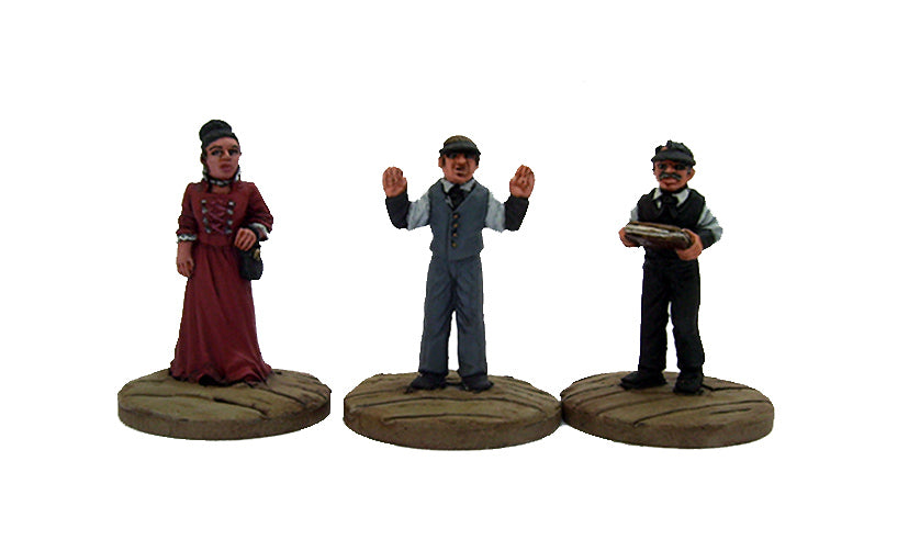 Dead Man’s Hand Bank Civilian Figure Set 28 mm Scale Metal Figures