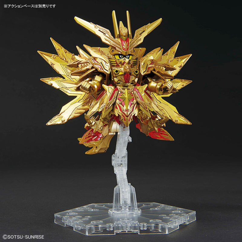 New from "SD Gundam World Heroes THE LEGEND OF DRAGON KNIGHT" comes the Superior Strike Freedom Dragon! Front View On Stand