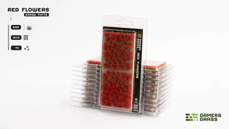 Red Flowers Tuft Set 6mm Packaging