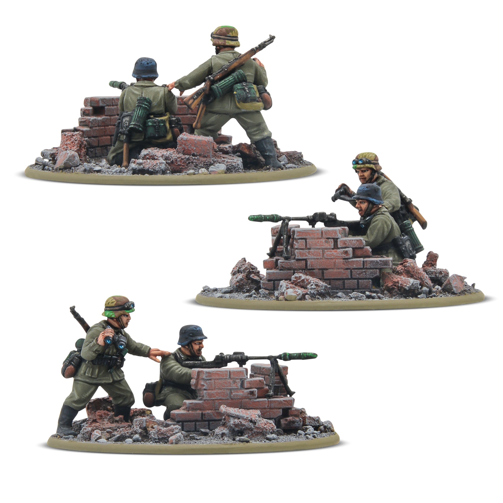 Bolt Action 28mm German GrB-39 Team with Scenic Brick Details