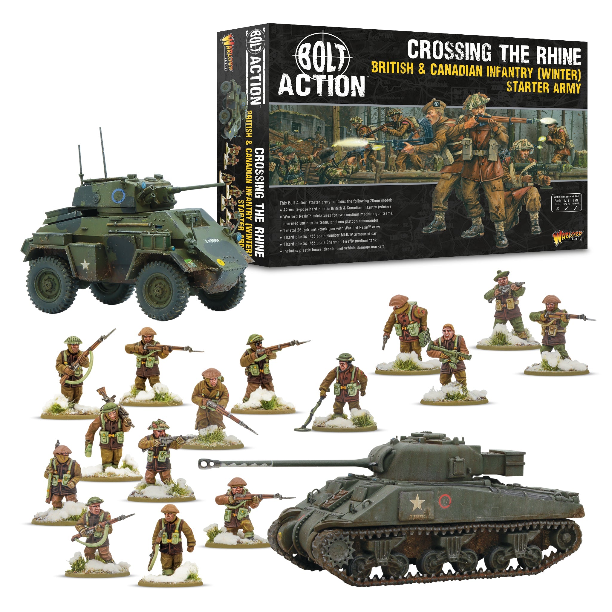 Warlord Games Crossing the Rhine Winter British & Canadian Starter Army Contents
