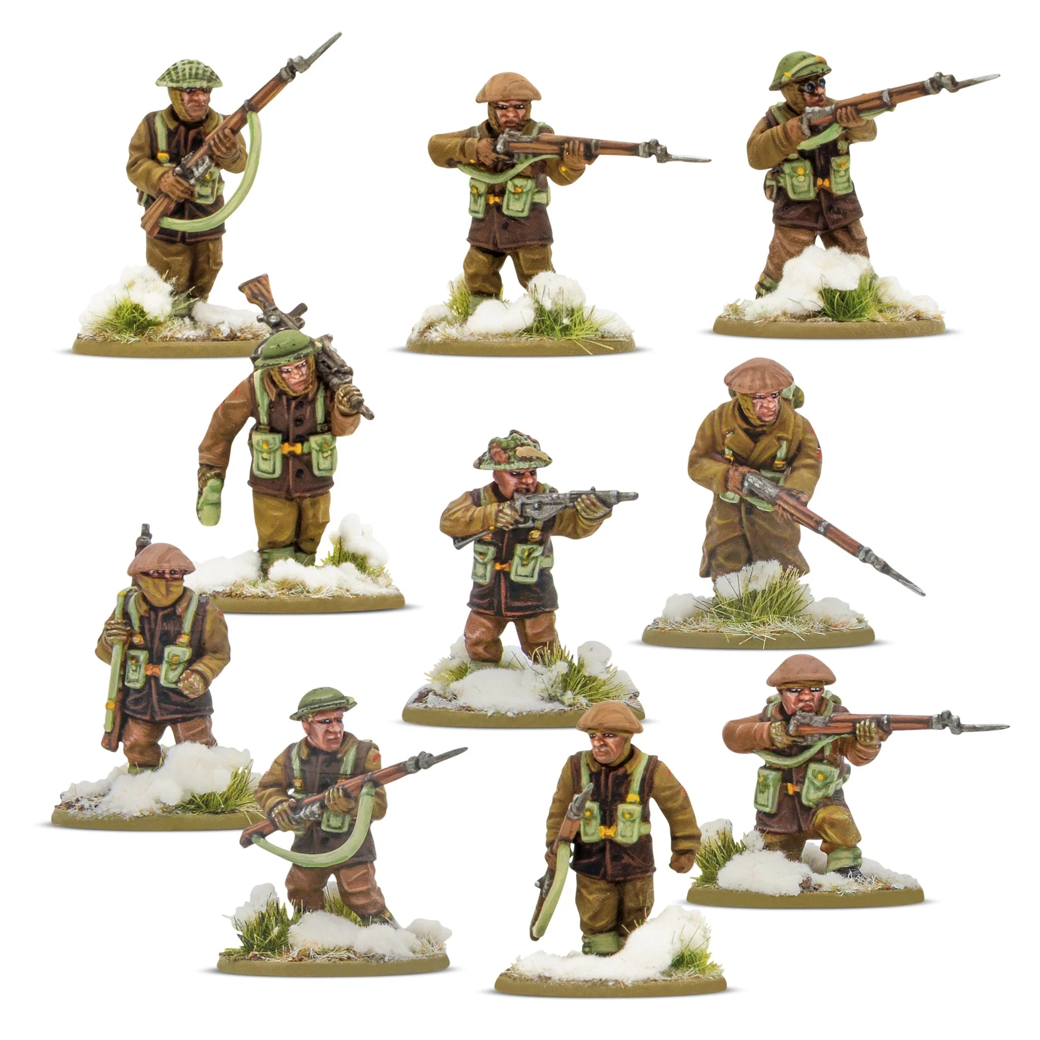 Painted 28mm British and Canadian Winter Infantry for Bolt Action Tabletop