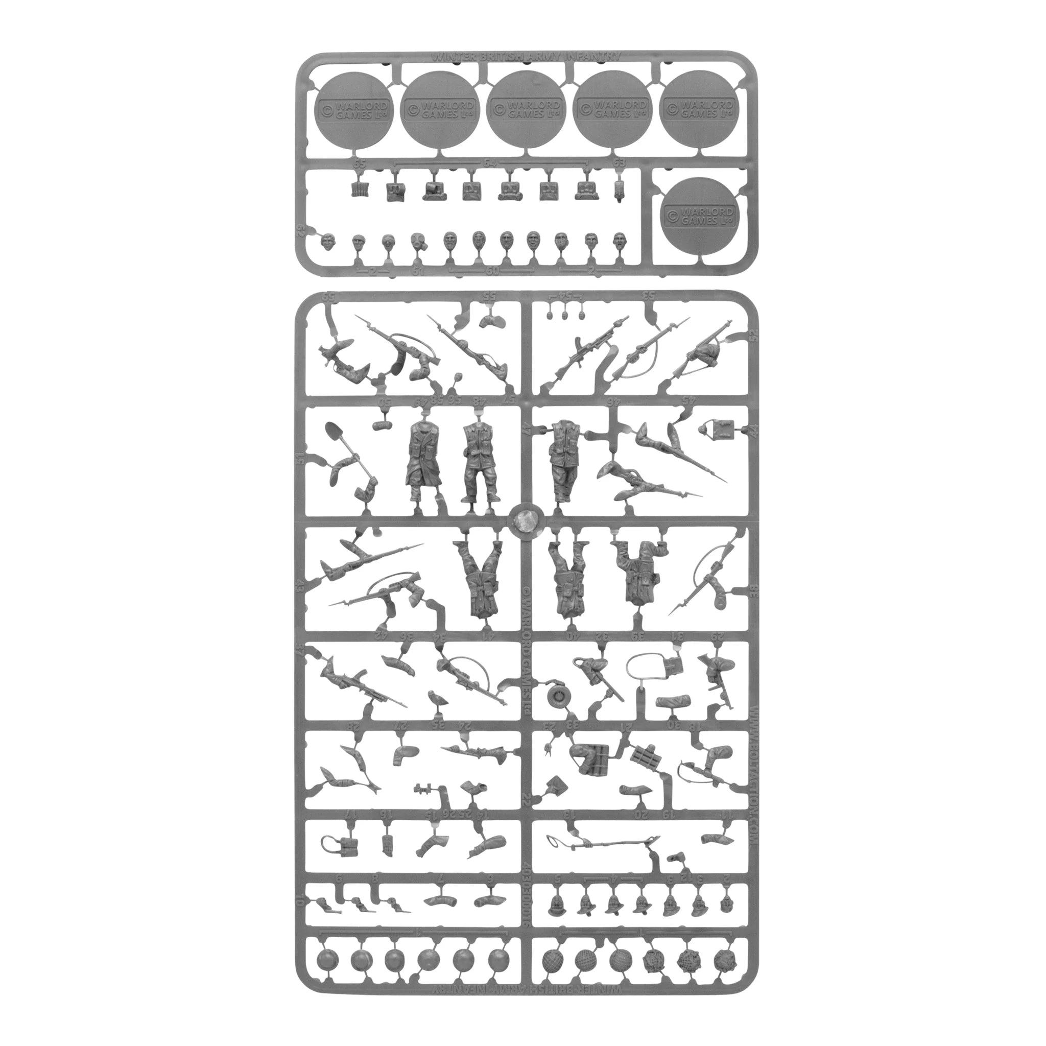 Multi-pose Winter British and Canadian Infantry Plastic Sprue for Bolt Action