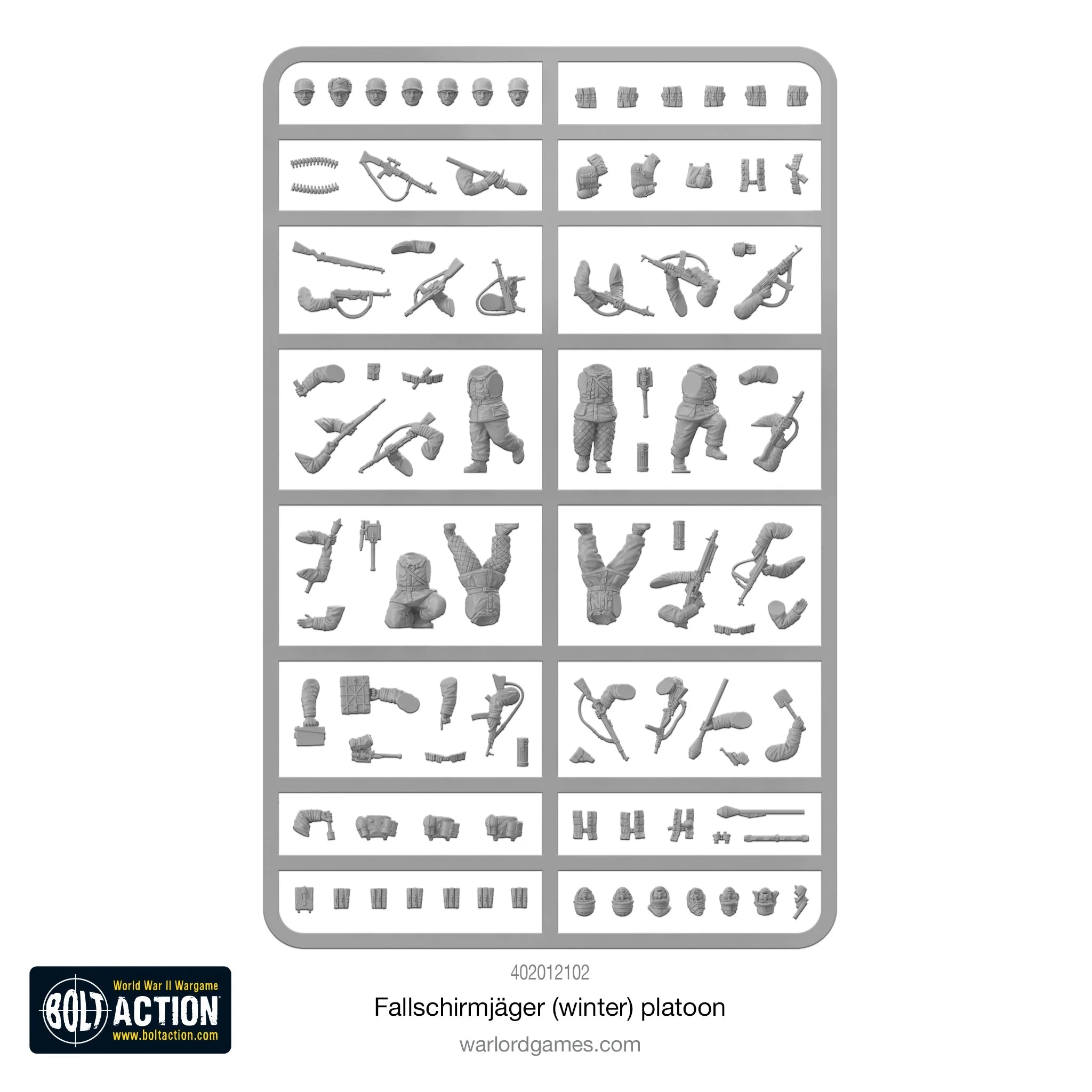 Warlord Game Bolt Action Winter Fallschirmjäger Plastic Sprue