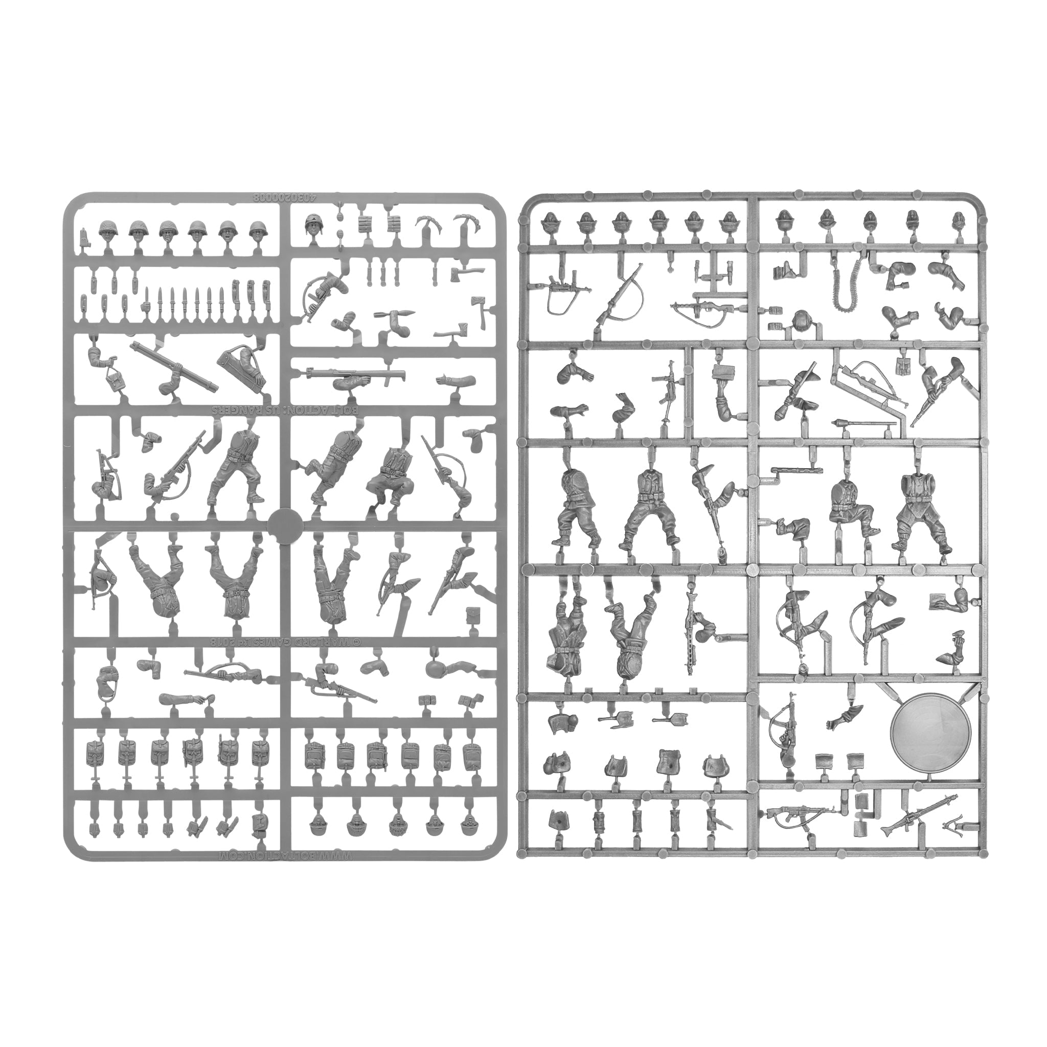 Unassembled US Rangers and German Grenadiers Plastic Sprues with Hobby Clippers