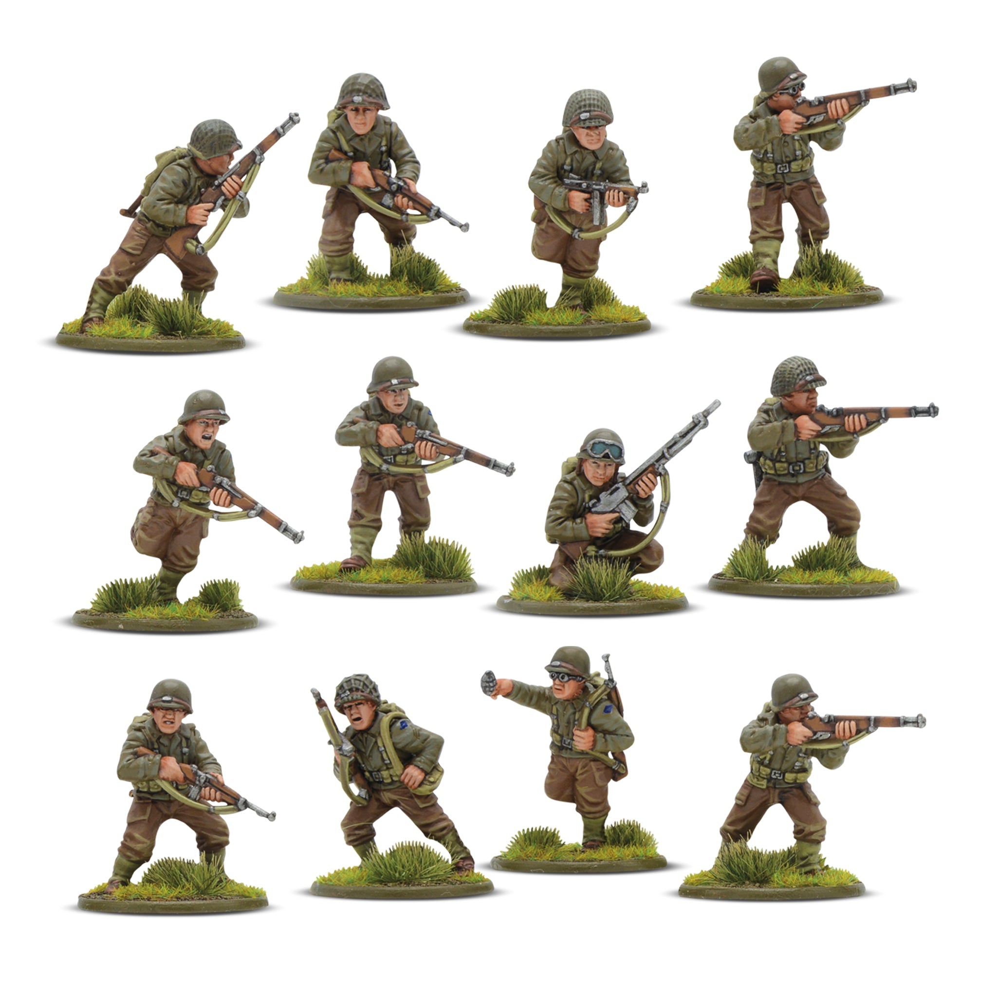 Painted Warlord Games 28mm US Rangers Plastic Miniatures from Starter Set