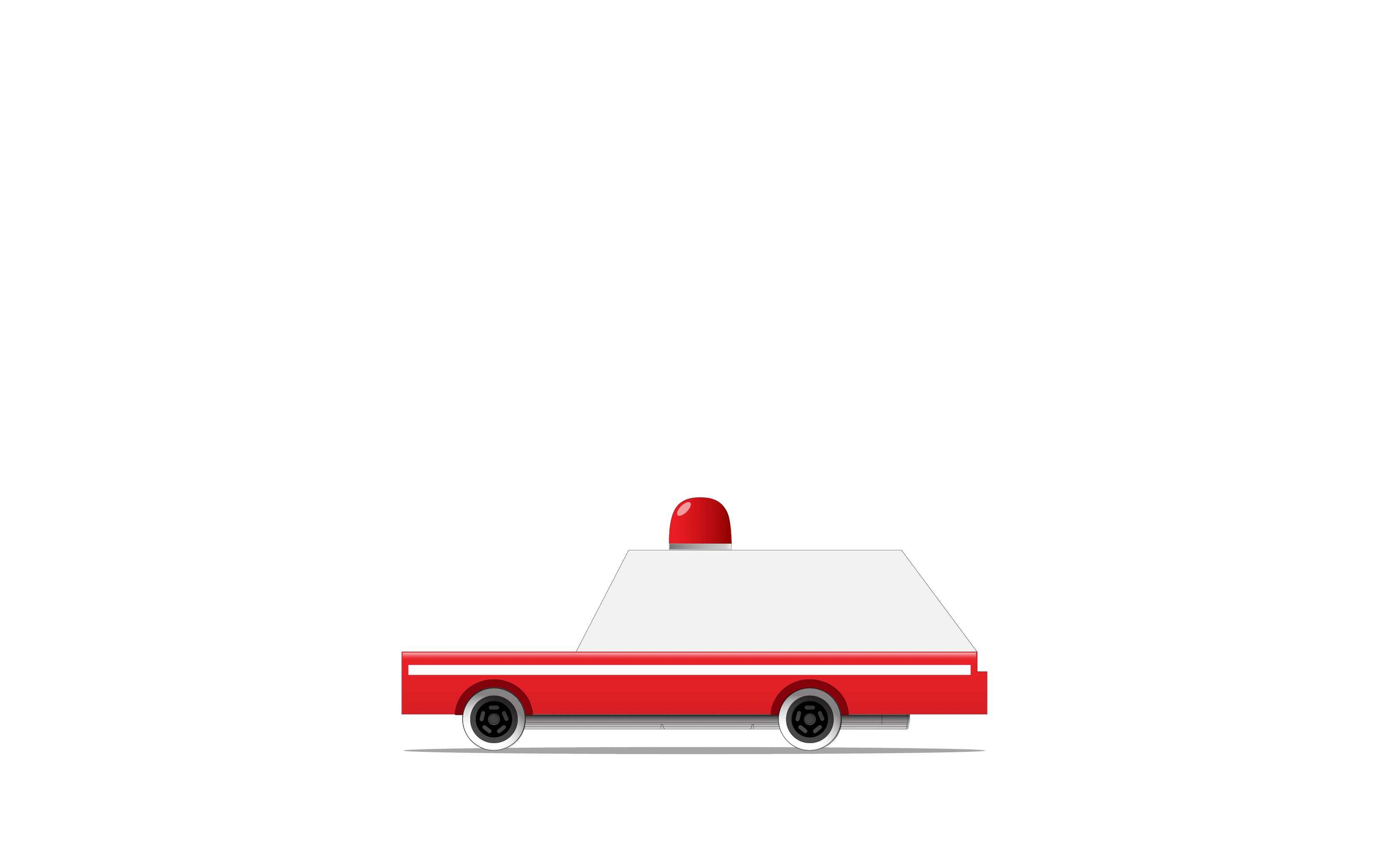 Candylab Toys Ambulance Wooden Vehicle – Side View with Red and White Design