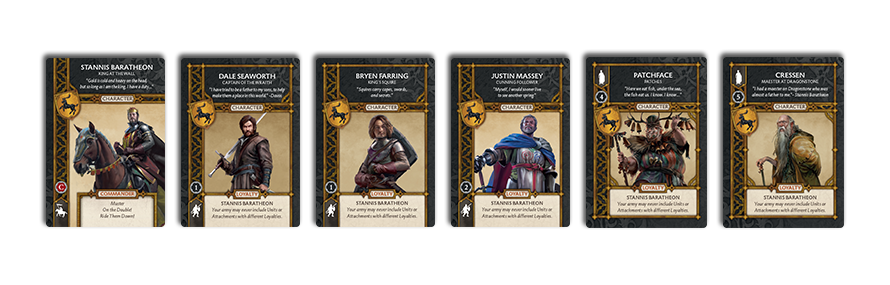 A Song of Ice & Fire House Baratheon Heroes 3 Miniatures Sample Cards