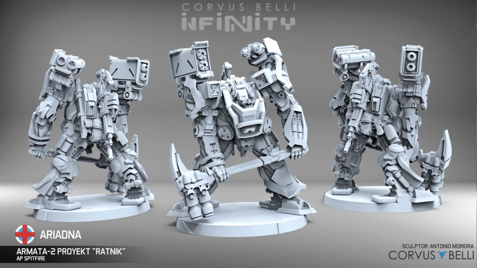 Corvus Belli Infinity Ariadna Ratnik AP Spitfire Render