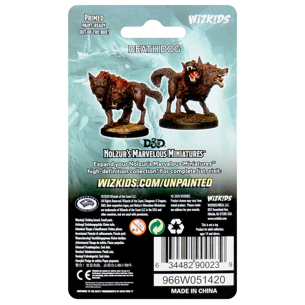 D&D Nolzur’s Marvelous Unpainted Miniatures: Death Dog Back of Package