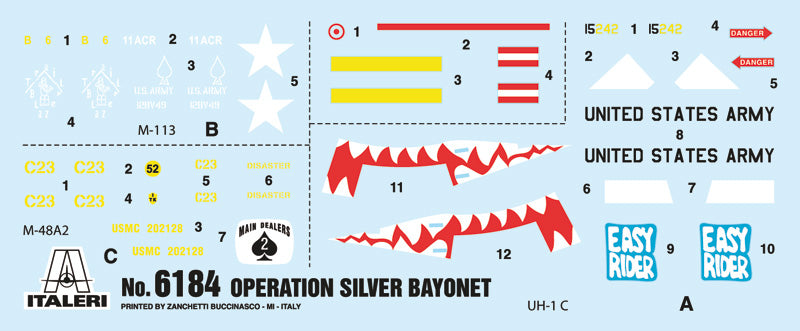 Vietnam War Operation Silver Bayonet 1965, 1/72 Scale Plastic Battle Set Decals