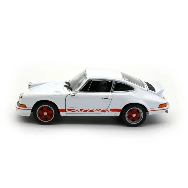 Porsche 911 Carrera RS 2.7 (White), 1/24 Scale Diecast Car Left Side View