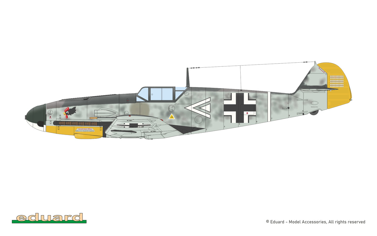 Camouflage profile for Bf 109F-2 flown by Hans Hahn III JG 2 in July 1941 