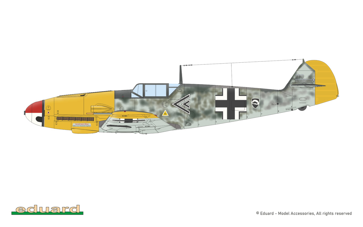 Camouflage markings for Bf 109F-2 flown by Karl-Heinz Leesmann I JG 52 in June 1941 