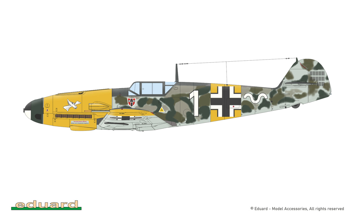 Camouflage scheme for Bf 109F-2 flown by Max-Hellmuth Ostermann 7 JG 54 in September 1941 