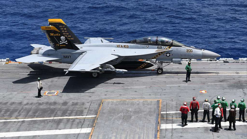 Boeing F/A-18F Super Hornet, VFA-103 Jolly Rogers AG200 75th Anniversary Livery, USS Abraham Lincoln  2018 