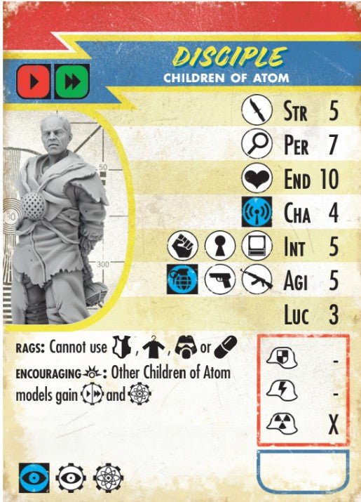 Fallout Children of Atom Diciple Unit Card