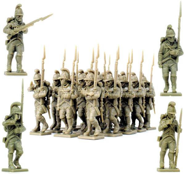 Napoleonic Austrian Grenadiers 1798 - 1815, 28 mm Scale Model Plastic Figures Unpainted Formation