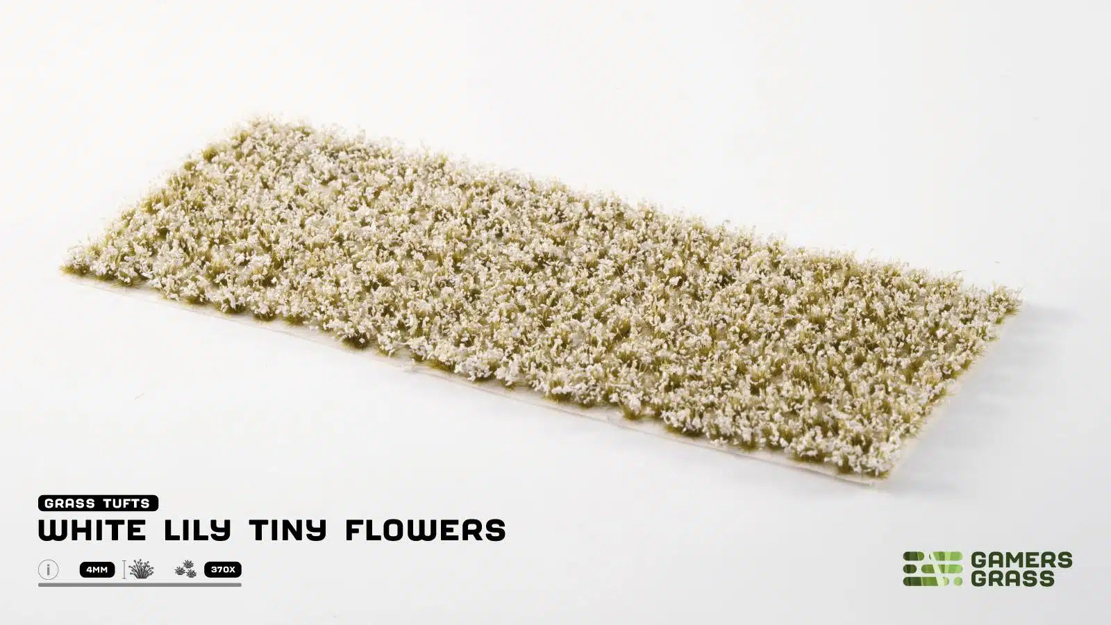 Full sheet of approximately 370 GamersGrass White Lily tiny floral tufts for scale modeling