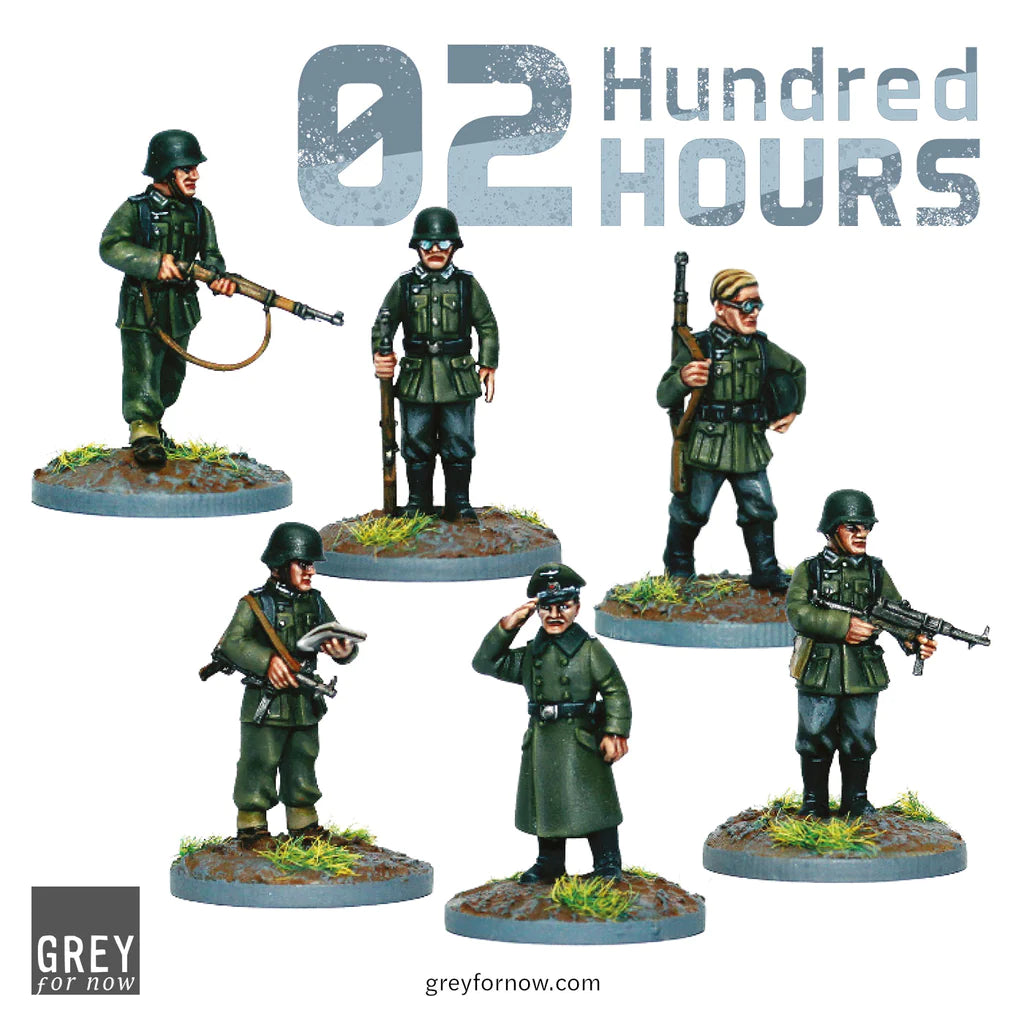 02 Hundred Hours Starter Set, 28 mm Scale WWII Skirmish Wargame German Poses #3