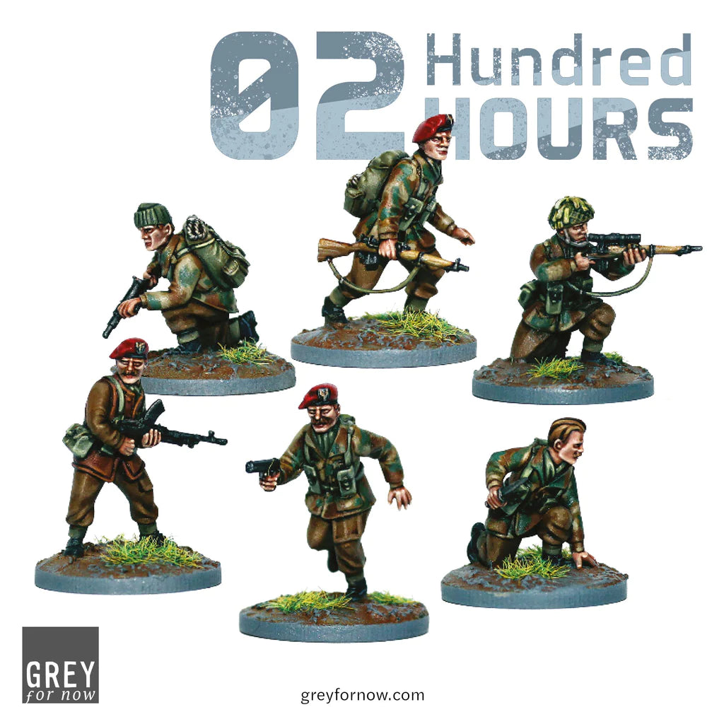 02 Hundred Hours Starter Set, 28 mm Scale WWII Skirmish Wargame SAS Poses #2