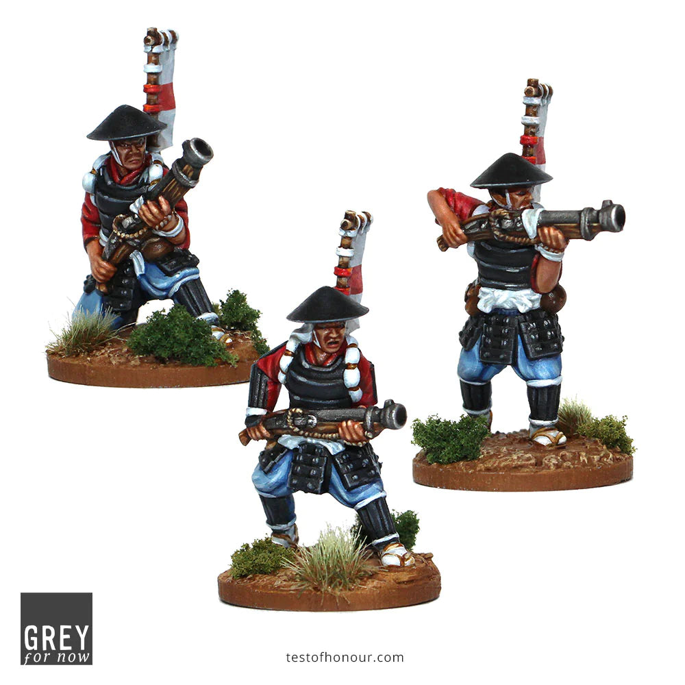 Test of Honour Ashigaru with Ozutsu 28 mm Scale Metal Figures Example Painted Figures