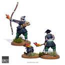 Test of Honour Ashigaru with Fire Arrows and Flaming Torch, 28 mm Scale Metal Figures Rear View