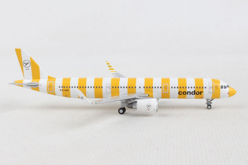Airbus A321 Condor (D-AIAD) "Yellow Stripers" 1:400 Scale Model Right Side View