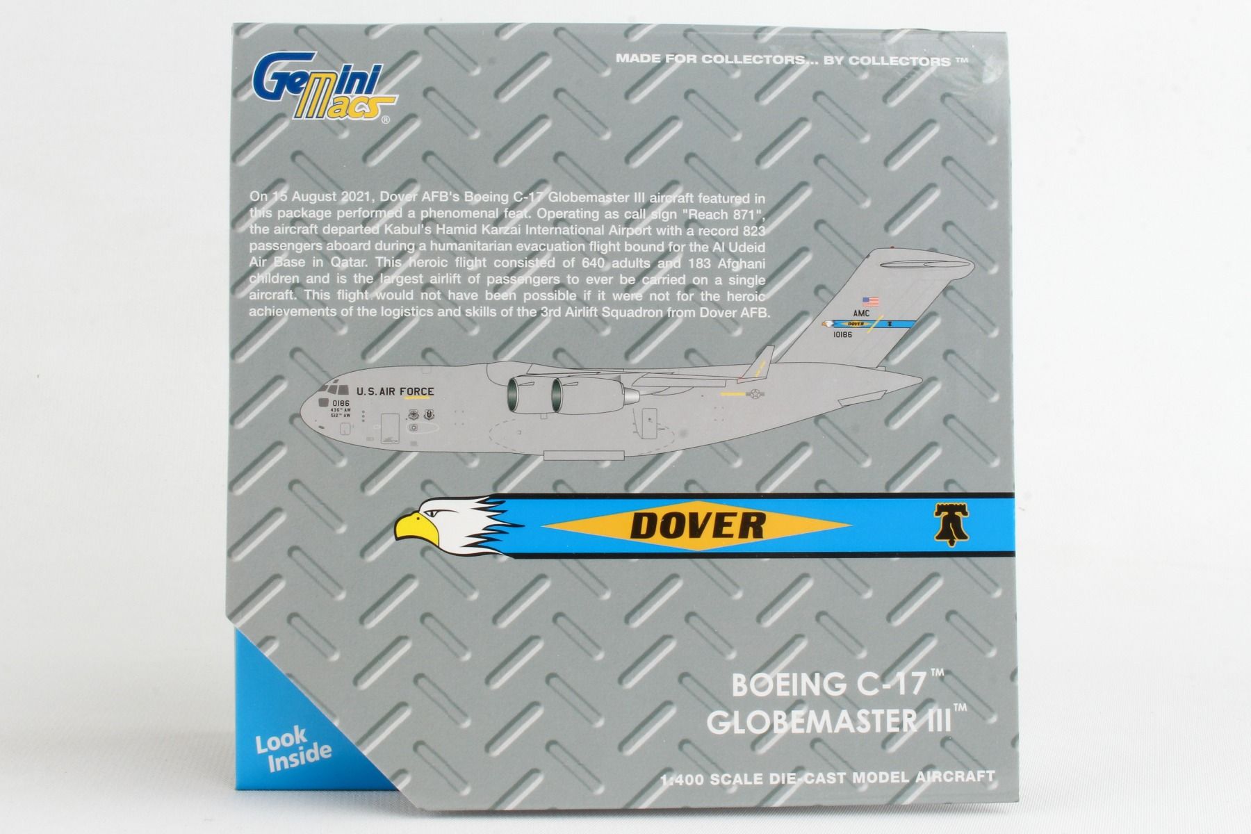 Boeing C-17A Globemaster III Dover AFB (01-0186) 1:400 Scale Model