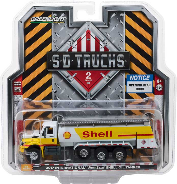 GreenLight SD Trucks Series 2 2017 International WorkStar Shell Oil Tanker in blister packaging.