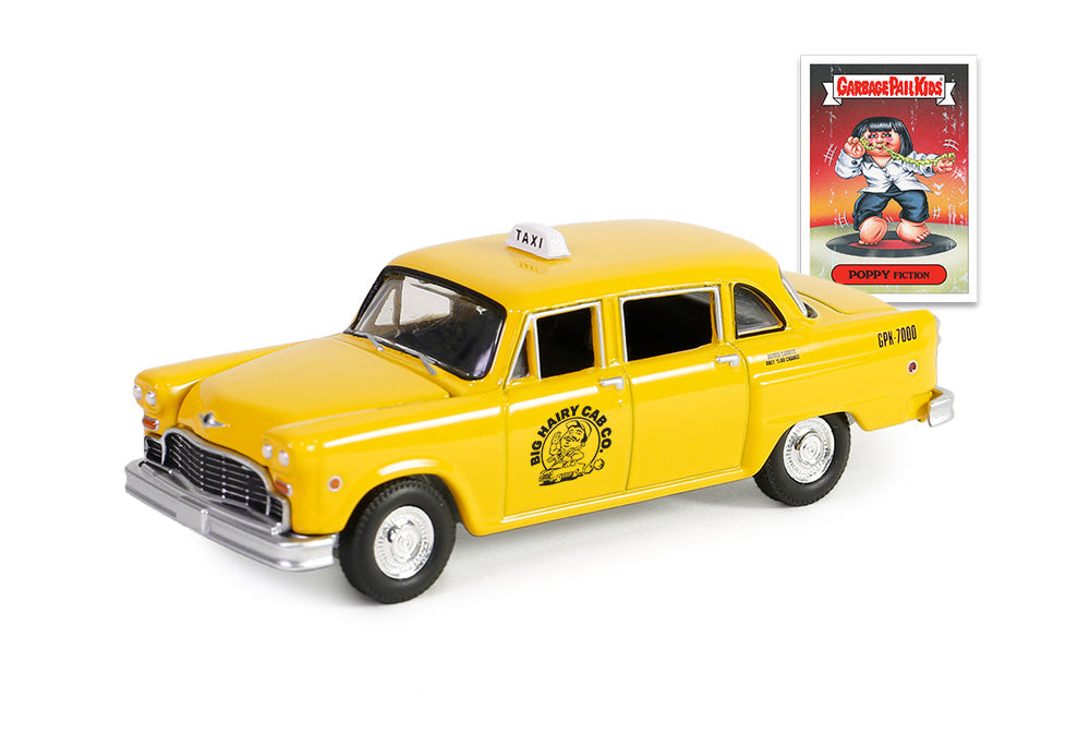 Greenlight 1/64 Poppy Fiction Checker Taxicab left front side view