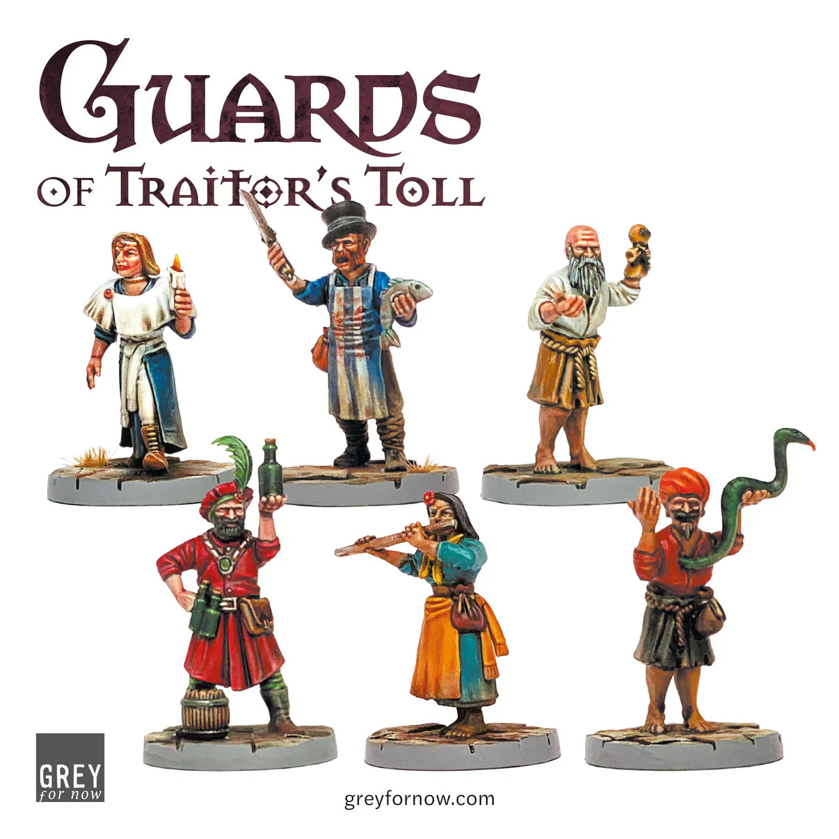 Guards of Traitor’s Toll 28mm Cityfolk miniatures included in the starter set