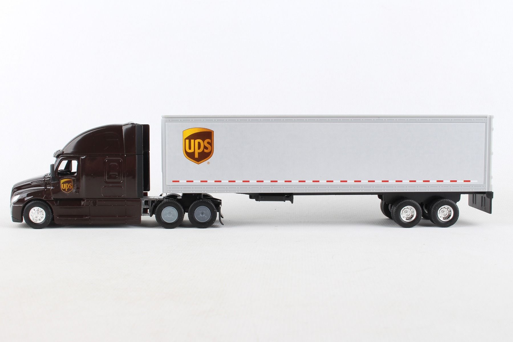 UPS Tractor Trailer 1/64 Scale Diecast Toy Left Side View