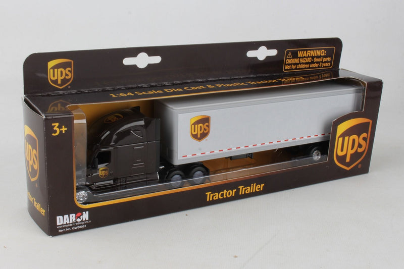 UPS Tractor Trailer 1/64 Scale Diecast Toy In Packaging