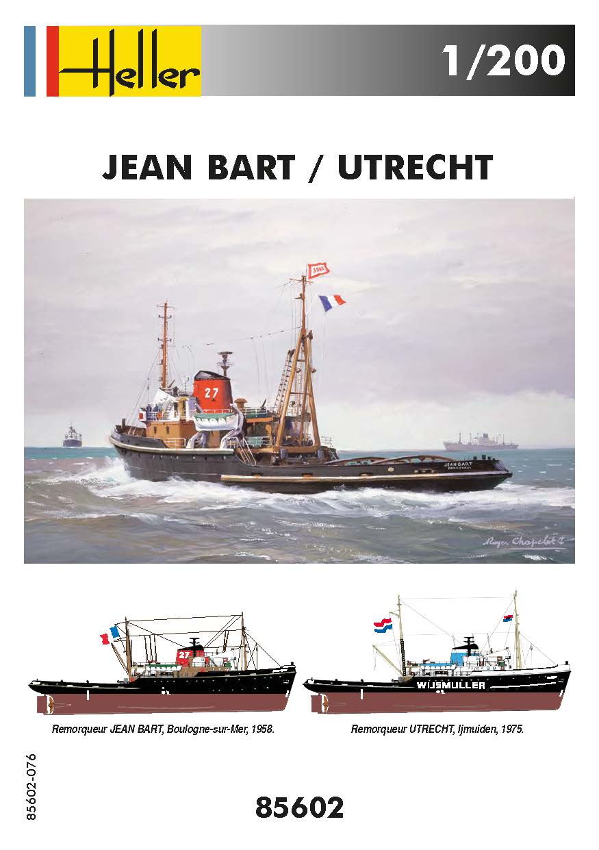 Cover page of Heller 85602 instruction manual for 1/200 Jean Bart and Utrecht model kit.