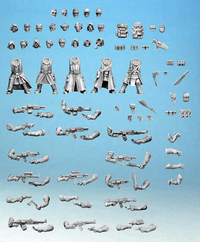 Stargrave Scavengers II, 28 mm Scale Model Plastic Figures Parts