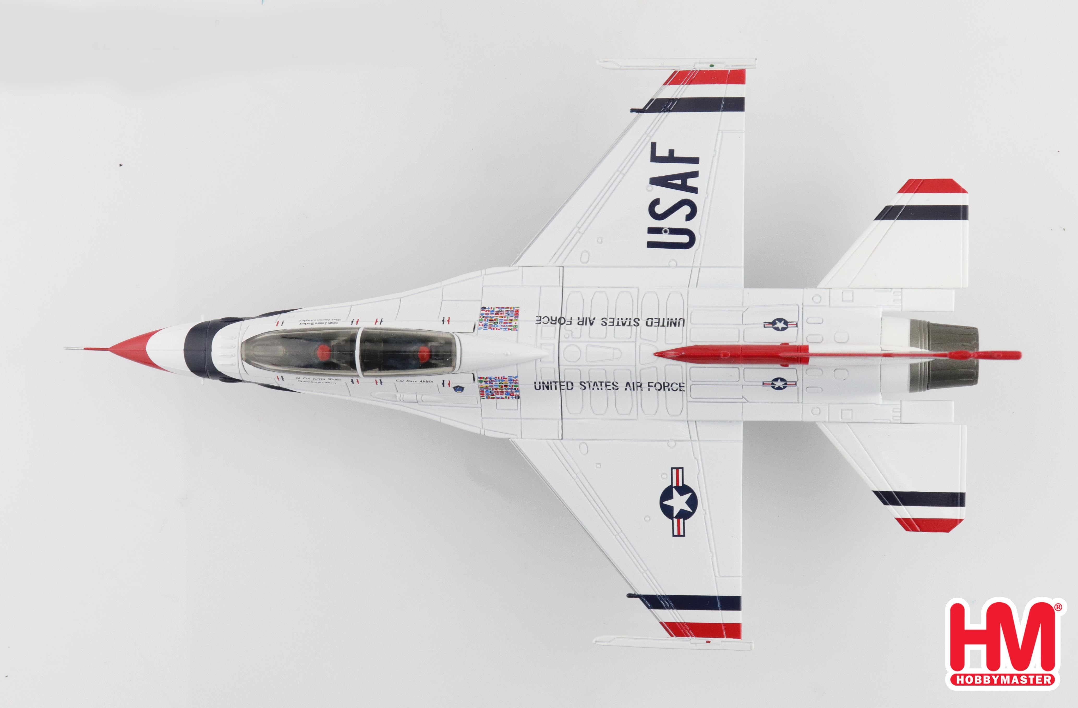 Hobby Master F-16D Thunderbirds #7 2017 1:72 Scale Diecast Aircraft Model Top View
